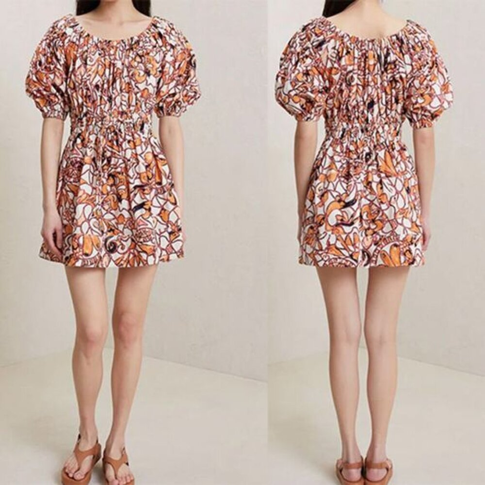 NEW A.L.C. Off The Shoulder Maya Multi Print Floral Mini Dress